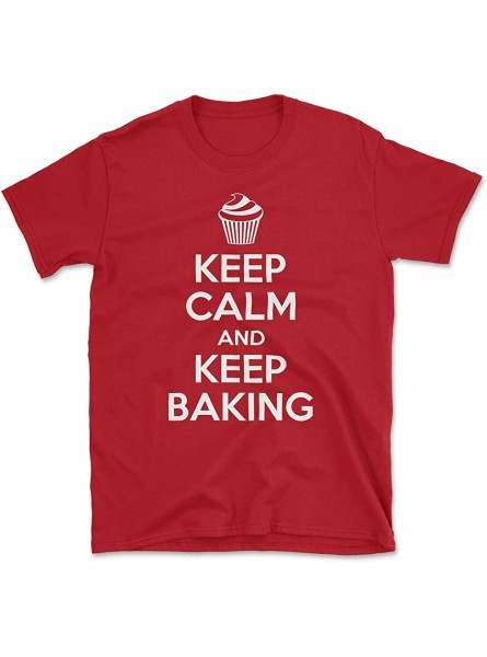 Keep Calm and Keep Baking White t Shirt Men Funny Cupcake Cooking Bread Maker Gift - JHWC157P