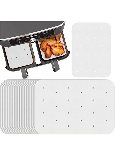 160Pcs Air Fryer Accessories Air Fryer Liners for Ninja Foodi Disposable Parchment Air Fryer Paper Nonstick Greaseproof Air Fryer Liners Compatible with Ninja Dual Air Fryer DZ201 DZ401 White - RQEHSMEH