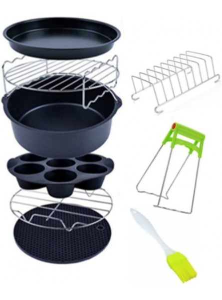 Air Fryer Accessories 6 7 8 Inch 9Pack General Air Fryer Accessory Set Compatible for Tower Air Fryer COSORI 3.2-5.8QT with Cake Basket Mitt Pizza Pan Skewer Holder Insulation pad 6 inch - ODNG44K0