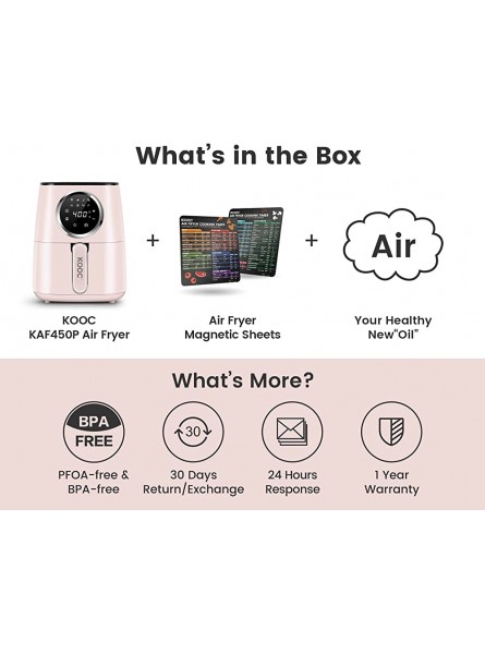 KOOC Large Hot Air Fryer 4.2L Electric Hob with Hot Oven and Magnetic Cheap Set Pink - YVMJU1TA