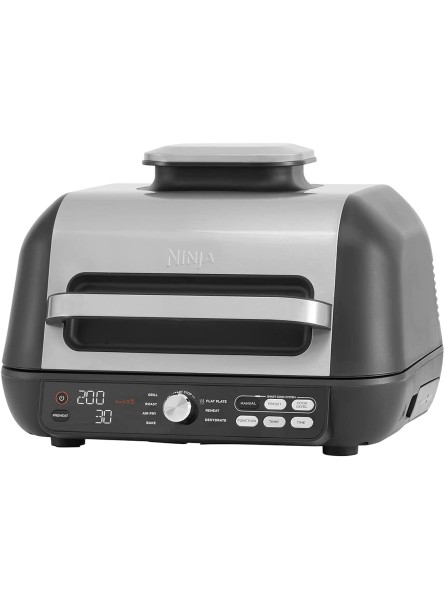 Ninja Foodi MAX PRO Health Grill Flat Plate & Air Fryer [AG651UK] 7 Cooking Functions 2 Grill Plates 3.8L Silver Black - TVTJIQQB
