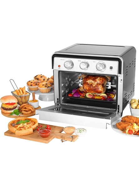 Salter EK3999 22L Air Fryer Mini Oven With Rotisserie 5 in 1 Extra Quick Oven 60 Minute Timer Fry Grill Roast Bake & Dehydrate Caravan Holiday Home Cooker Temporary Oven Solution 1700W - ETEY3RE9