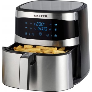 Salter EK4628 XXL Air Fryer With Hot Air Circulation and Easy Clean Removable Non-Stick Basket Touch-Sensitive Digital Display 60-Minute Timer 8 Litre Capacity for Family Cooking 8 Presets 1800W - YICXV99K