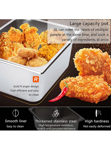 XUETAO Deep Fryer Gas Fryer Commercial Light weight Stainless Steel Countertop Two 10 L Basins Capacity Commercial Stainless Steel Machine Kitchen Frying Machine - PXHZ26GJ