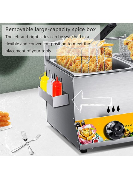 XUETAO Deep Fryer Gas Fryer Commercial Light weight Stainless Steel Countertop Two 10 L Basins Capacity Commercial Stainless Steel Machine Kitchen Frying Machine - PXHZ26GJ