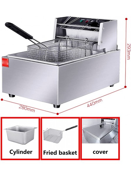 XUETAO Electric Deep Fryer with Oil Filter economy 2500W 60-200°C Removable Design Fryer Temperature Up to 200oC Dishwasher Safe Stainless Steel Silver 6 L - RYZKTDR4