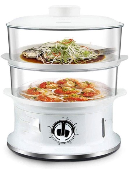 900W Fast Heating Electric Steamer 6L Vegetable Steamer Without BPA 2 Layer Stackable Basket - MFGZA1GO