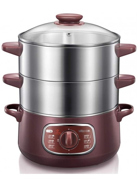 Double-Layer Stainless Steel Electric Food Steamer 8L Automatic Electric Steamer 90mins Twist Timing Hot Pot - QGJYD36Y