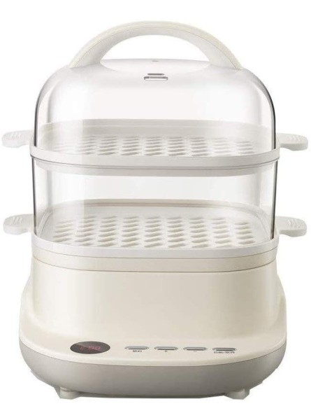 Electric Food Steamer White Stainless Steel Food Steamer 2 Tier Transparent Steam Boxes 800W Fast Heating Electric Steamer Intelligent Power-Off Protection - ITPHHKI6