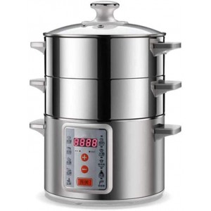 Samnuerly Electric Food Steamer 3 Layer Cooking Pot 1360W 11-Liter Capacity Expected Time Vegetable - QCEKVI1M
