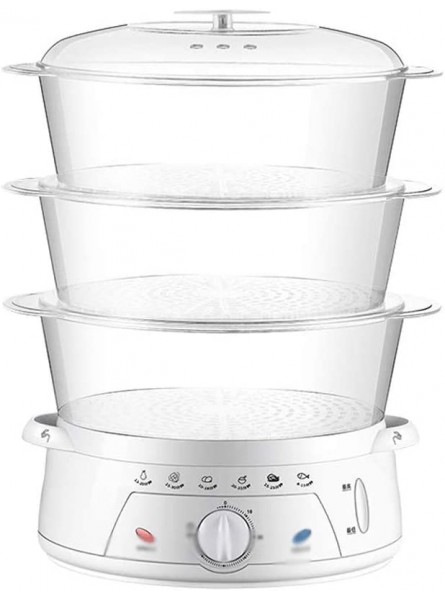 Steamer -Large-Capacity Food Steamer 3-Layer Electric Food Steamer for Timer Cooking Steamer Suitable for Home Kitchen-White - HKPEQGYT