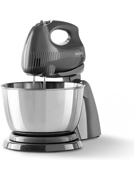 Breville Flow Electric Hand and Stand Mixer | 3.5L | 250W | Grey [VFM035] & Flow Hand Blender | Powerful 500W Stick Blender | 500ml Beaker with Storage Lid | Slate Grey [VHB187 ] - TVQQ19PO