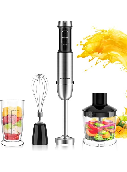Hand Blender 9-Speed Handheld Stick Blender with Whisk 600ml Mixing Beaker & 500ml Chopping Bowl Perfect for Baby Food Smoothies Sauces Purée and Soups - DIJOEUA2