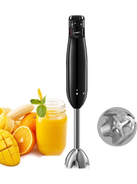 Hand Blender Immersion Stick Blender with Smart Step-less Speed Electric Mini Mixer with 4 Sharp Blades 1000W Ergonomic Handle for Speed Control Food Processor for Smoothies Sauces Baby Food - THLMEMBP