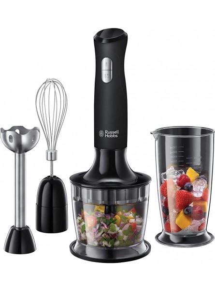 Russell Hobbs 24702 Desire 3 in 1 Hand Blender with Electric Whisk and Vegetable Chopper Attachments Matte Black - ZYPWQHY1