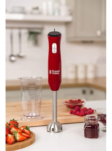 Russell Hobbs Hand blender Desire 2 speed settings dishwasher safe mix measuring cup 700 ml BPA-free chopper blender for smoothies soups yoghurt sauces baby food 24690-56 red black - GJJNKEGY