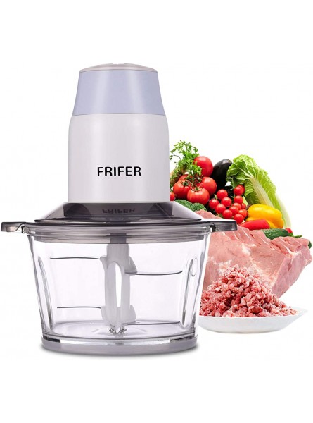 Electric Food Processor Mini Vegetable Chopper,2L Food Chopper Meat Blender Grinder for Meat,Onion,300W Powerful Motor & 4 Detachable Dual Layer Stainless Steel Cutters,BPA-Free Glass Bowl - IYABBTF2