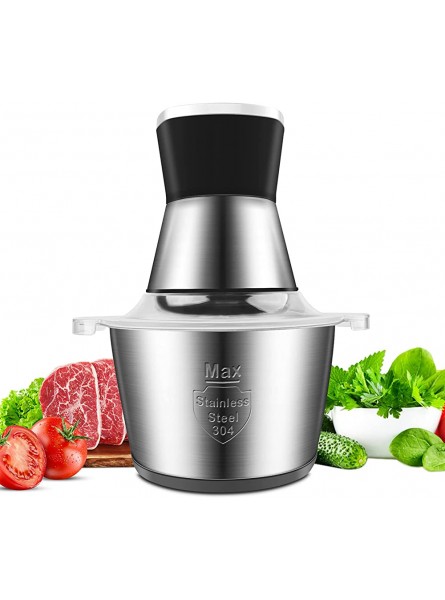 Mini Chopper Electric Food Processor: Kitchen Mixer Processor with 2l Foods Capacity Stainless Steel Bowl Meat Mincer 2 Speeds 4 Bi-Level Blades 350w Small Blender for Meat Onion Vegetable Nut - SMZKS9G2