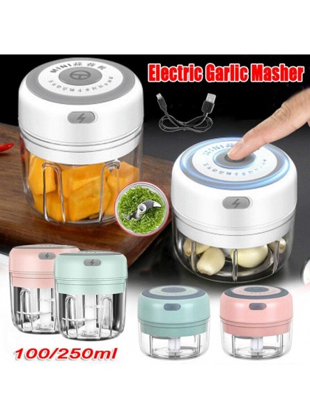 Mini Electric Garlic Chopper,Portable Ginger Grinder Powerful Chili Crusher Rechargeable Food Processor Multi-Function Vegetable Cutter Blender Mixer to Chop Meat Nut Fruit Walnut Peanut White-250ML - USGUUMQ3