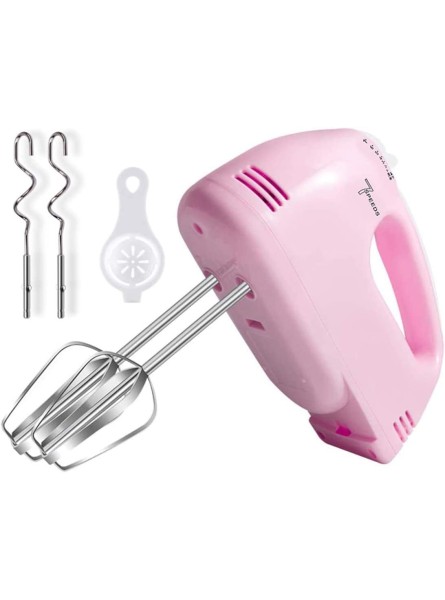 7 Speed Hand Mixer Electric Portable Handheld Kitchen Mixer Small Egg Beater Cake Mixer Include 2 Beaters 2 Dough Hooks Egg Separator Pink - USYFP1Q2