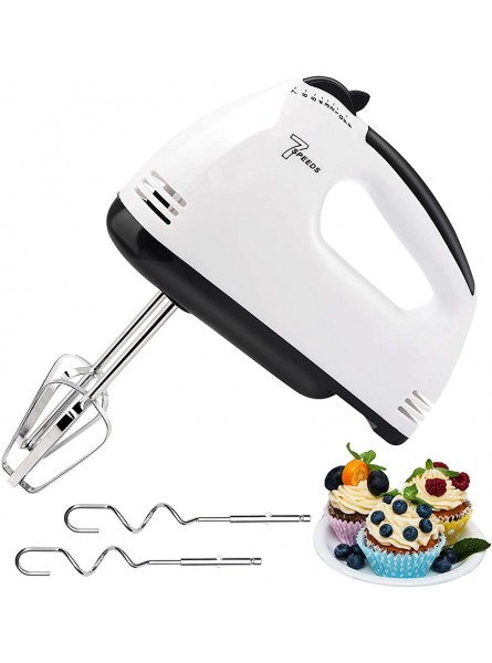 Electric Hand Mixer 7-Speed Lightweight Hand Whisk Food Stand Mixer for Home Kitchen Baking Cake Food Beater with 2 Beaters 2 Dough Hooks - OENBVU2J