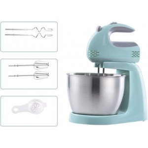 Electric Stand Mixer 150W Kitchen Food Beater 5 Speeds Control with Dough Hook and Whisk 3L Stainless Steel Mixing Bowl for Cake Batter Bread Desserts and More Handheld Desktop Dual-Use - FIXOI91T