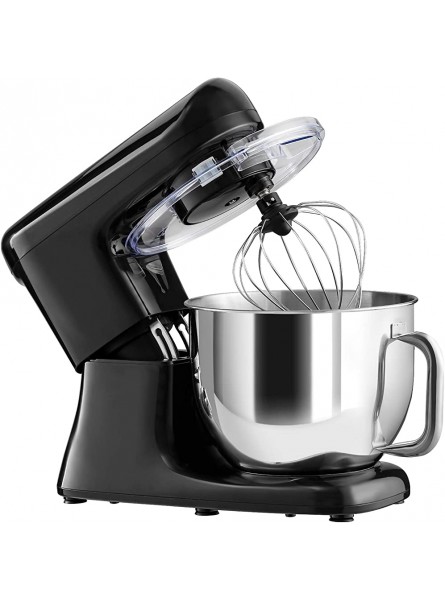 GiantexUK 1400W Stand Mixer Stainless Steel Food Mixer with Dough Hook Beater and Mixing Bowl 6 Speeds Kitchen Electric Mixing Machine Black - GZDCB7K8