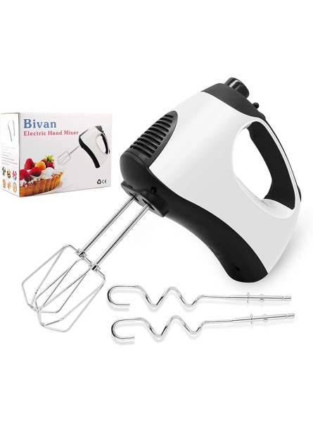 Hand Mixer Electric Whisk 5-Speed Plus Turbo Handheld Mixer 300W Powerful Kitchen Hand Mixers with Easy Eject Button Turbo Button Includes 2 Twisted Wire Beaters & 2 Dough Hook - ONAK6D7F