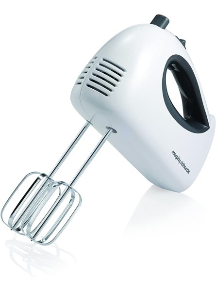 Morphy Richards 400510 Hand Mixer Electric Whisk with 2 Stainless Steel Beaters 5 Speed Selection with Turbo Boost Button Ejection Button 250 W White - YQYPAJ86