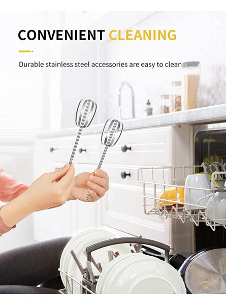 SHARDOR Hand Mixer 350W Power Advantage Electric Handheld Mixers with 5 Stainless Steel Attachments2 Beaters 2 Dough Hooks and 1 Whisk Storage Case Silver - MEUQN2QJ