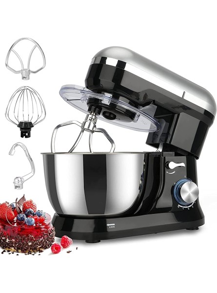 Stand Mixer,1000W 8-Speed Tilt-Head Food Mixer with 4.5L Stainless Steel Mixing Bowl Kitchen Electric Mixer with Dough Hook Wire Whip Beater & Egg White Separator Black - YUSK0F64