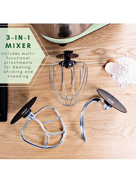 Vitinni Stand Mixer | 6L Stainless Steel Bowl | Digital Timer | Includes Whisk Flat Beater & Dough Hook | Easy Dial Control | Splash Guard Included | Te Verde - LYUTKQ67