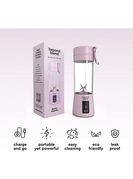 Beyond Blend Portable Blender Powerful Sleek Design USB Rechargeable Blender for Shakes Juices and Smoothies Easy to Carry for Travel Gym Mauve - AXYJT201