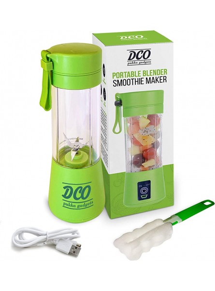 Portable Blender USB FREE eBook 25 recipes rechargeable & cleaning tool 380ml Personal Smoothie Maker 6-blades in 3D for superb mixing - SLNT6DAT