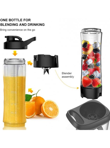 Single Serve Blender Personal Blender for Smoothies and Shakes Smoothies Blender with 2 Tritan BPA-Free 20Oz Blender Cups and Cleaning Brush 300W - SBVWA2EU