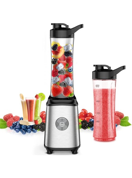 Single Serve Blender Personal Blender for Smoothies and Shakes Smoothies Blender with 2 Tritan BPA-Free 20Oz Blender Cups and Cleaning Brush 300W - SBVWA2EU