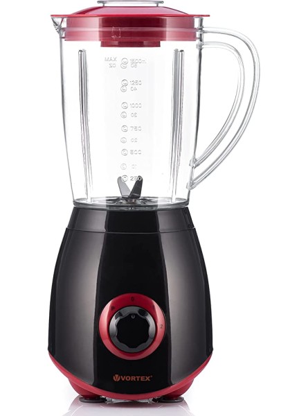 Vortex Blender VO4006 Mixer Smoothie Maker with 1.5 L Mixing Container 600 W Blender with Ice Crush Function 2 Levels High-Performance Blender Black Red - PEXEP0TB