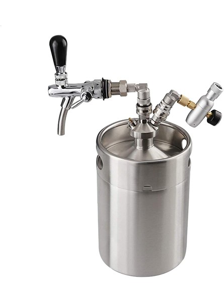 Beer Dispenser 5L Mini Beer Keg Growler For Craft Beer Dispenser System CO2 Adjustable Draft Beer Faucet With Perfect Mini Keg Regulator Beer Faucet - FYJT7KKG