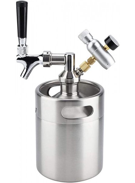 Beer Dispenser Beer Keg Tap 2L Stainless Steel Beer Keg With Carbonator Cap Faucet Mini Barrel Beer Kegging Equipment Home Brewing Dispenser System - ZUDA9GUP