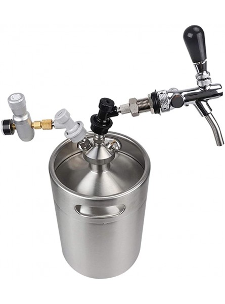 Beer Dispenser Brewing Beer System Stainless Steel 5L Mini Beer Growler + Mini Keg Dispenser With Adjustable Beer Tap + Co2 Keg Charger Kit Beer Faucet - JULUT1SK