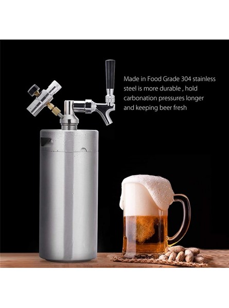 Beer Dispenser Mini Keg Pressurized Beer Keg System Stainless Steel Mini Growler Keg Adjustable Beer Tap Faucet Premium Charger Kit Brewing Beer Faucet Color : 2L - QHQAR8IN