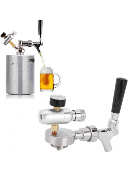 Beer Keg Accessories Made of Food Grade Stainless Steel Pressure Gauge Accessories Beer Dispenser Mini Keg Dispenser for 2l 3 .6 L Keg us Standard - GXRQG0Y8