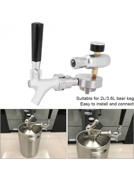 Beer Keg Accessories Made of Food Grade Stainless Steel Pressure Gauge Accessories Beer Dispenser Mini Keg Dispenser for 2l 3 .6 L Keg us Standard - GXRQG0Y8