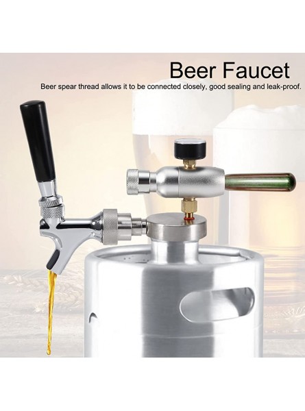 Beer Spear Faucet Tap Homebrew Mini Beer Barrel Wine Dispenser Kit Stainless Steel Beer Spear Faucet Tap Dispenser Kit for 2L 3.6L 4L Mini Keg Beer Growler - CYKC2S33