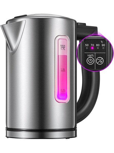 3000W Fast Boil Kettle with Color Changing LED Indicator Electric Kettle Temperature Control Stainless Steel BPA-FREE Auto Shut Off Protection - UJJD57BF