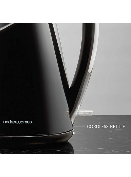 Andrew James 3000W Apollo Fast Boil Kettle with Cordless 1.7L Jug Kettle and 360˚ Swivel Base Black - SCGE6T6I