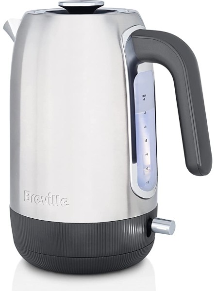 Breville Edge Electric Kettle | 1.7 Litre | Glows When Hot to Avoid Re-Boiling | 3kW Fast Boil | Brushed Stainless Steel [VKT192] - LYKFEF3A