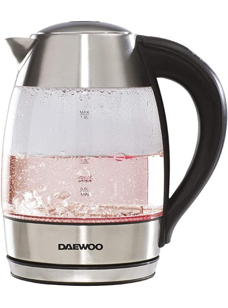 DAEWOO SDA1670 1.8L Digital Temperature Control Kettle | 2200W | Boil Dry Protection | Borosilicate Glass | 360° Rotation | Concealed Heating Element | Stain Resistant | LED Indicator-Silver - YOBAIP42