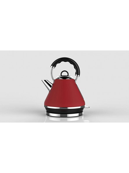 Linsar PK117 Electric Pyramid Kettle 1.7 Liter contemporary design Quality Stainless Steel Cordless Auto Shut-Off and Boil Dry Protection Red - WVGDVJN9