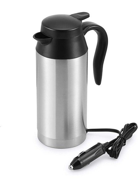 ONEVER Travel Kettle 650ml 12V Portable Stainless Steel Car Electric Kettle with Sealed Rubber Band Car Heating Cup for Hot Water Coffee Tea - JLEUG6QD